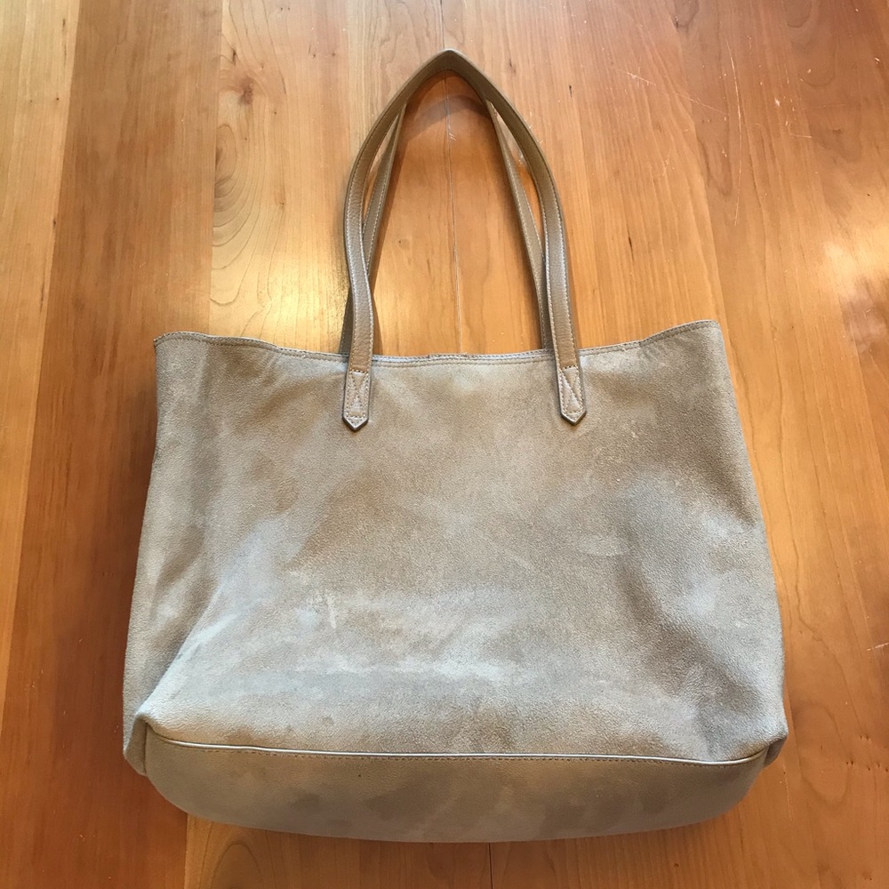 Sueded East-West Tote